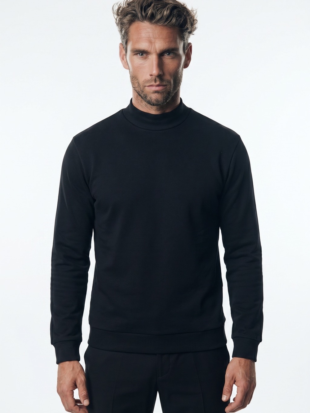 🖤 ZARA Black Mockneck Sweatshirt – Size S